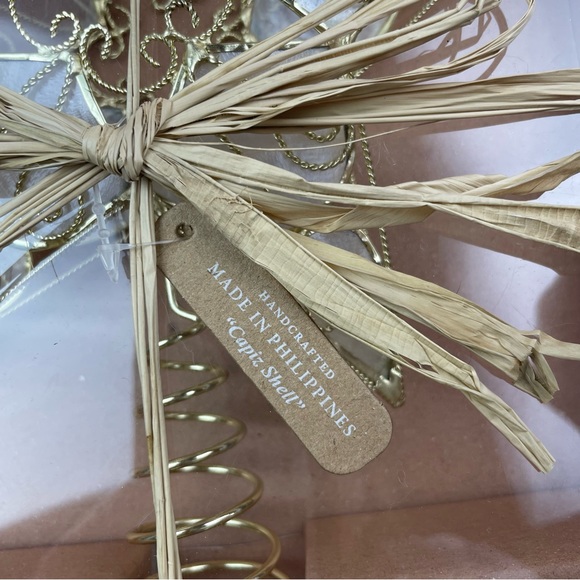 Capiz Shell Gold Christmas Tree Topper Holiday Decor New In Box - Picture 3 of 6